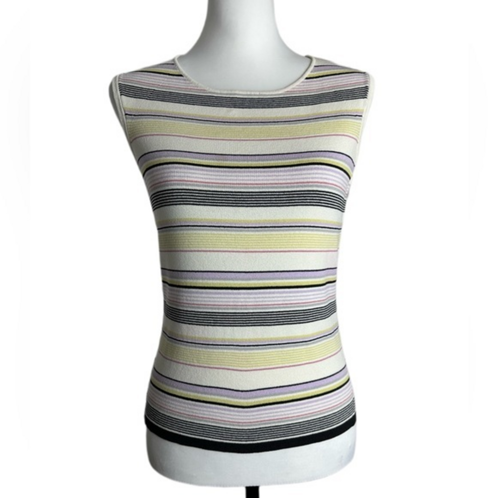 Jones New York Striped Knit Tank Top Multicolor Womens Medium‎